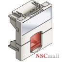 Suport conector Infra+ adaptabil alb 45x45 cu obturator transparent pentru postul de lucru (Schneider Actassi - Copper - Connectors - Accessories - VDI88140)